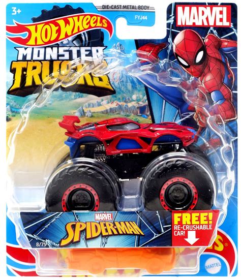 marvel monster trucks|spider-man hot wheels monster truck.